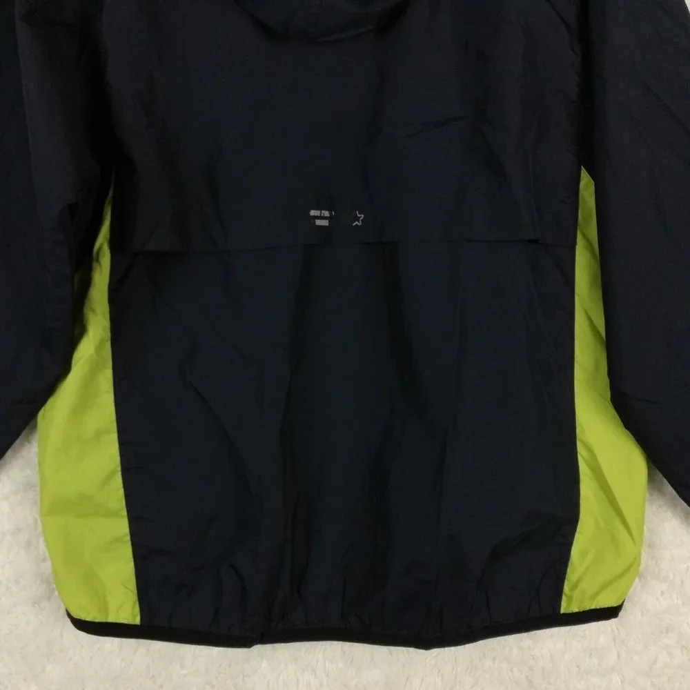 Starter Mens Jacket Windbreaker Hooded Zip‎ Blue Green Mesh Lined Lightweight M